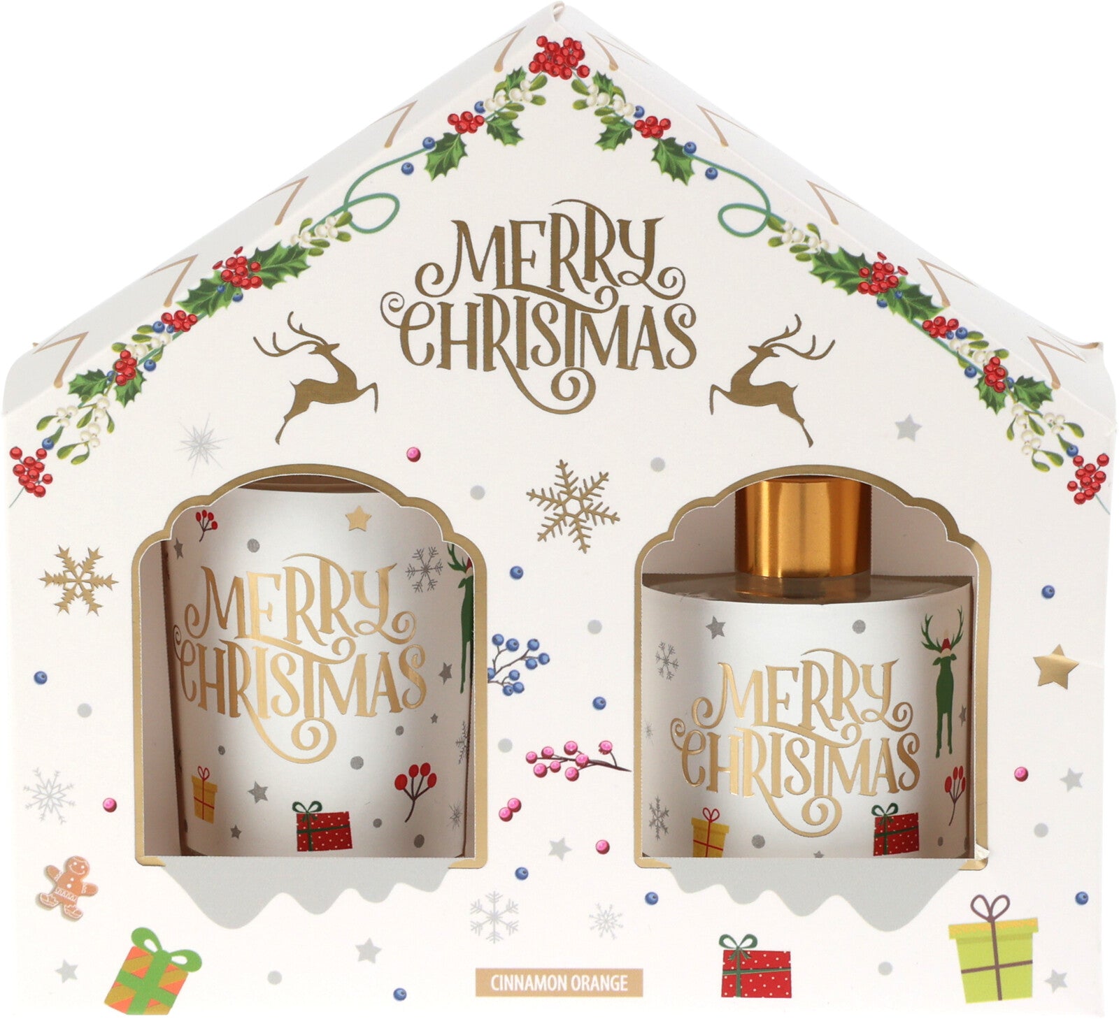 Set Parfum Ambiental si Lumanare Parfumata Cinnamon Orange, Aroma scortisoara si portocala