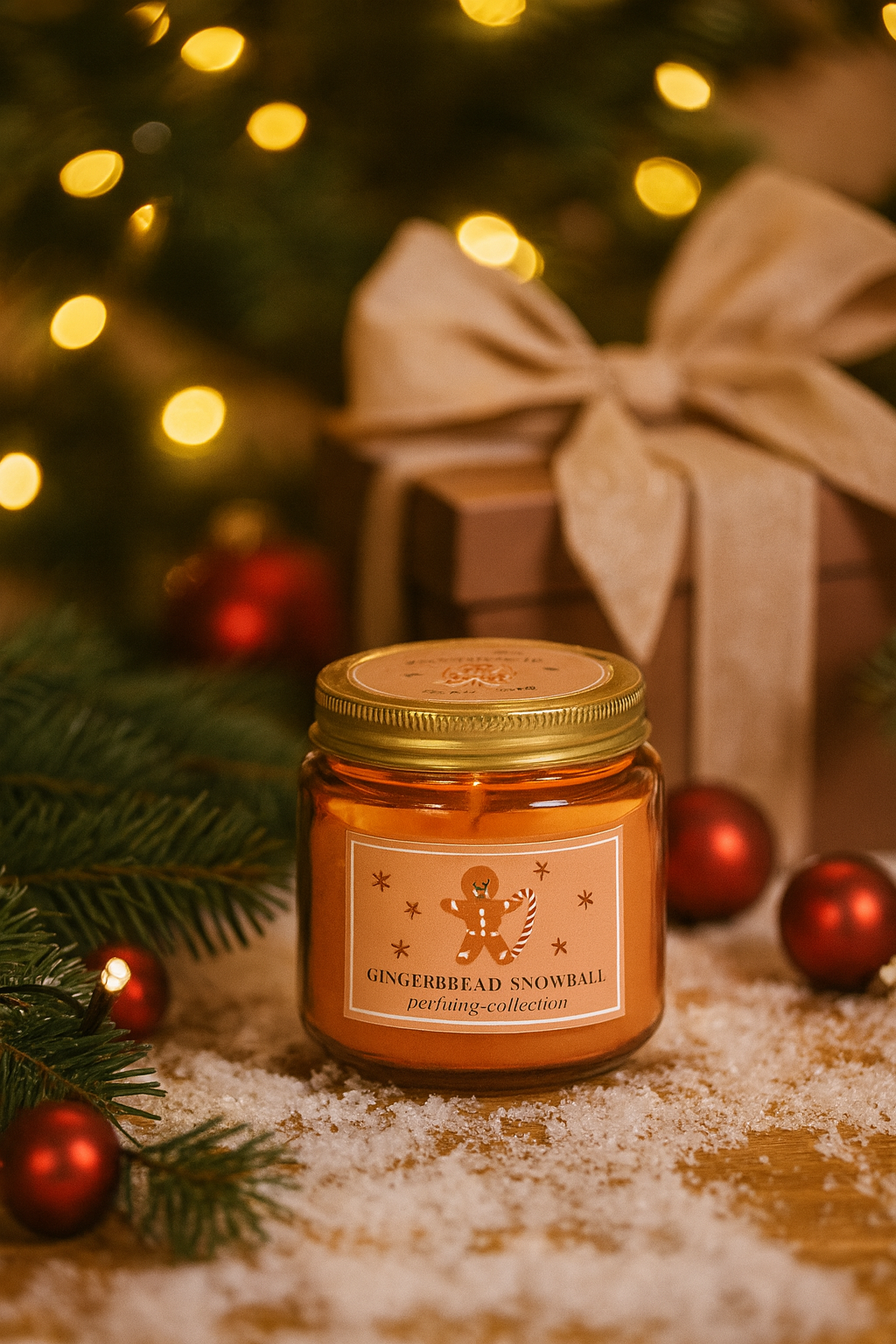 Lumanare Parfumata Gingerbread Snowball, Aroma Dulce de Sarbatoare