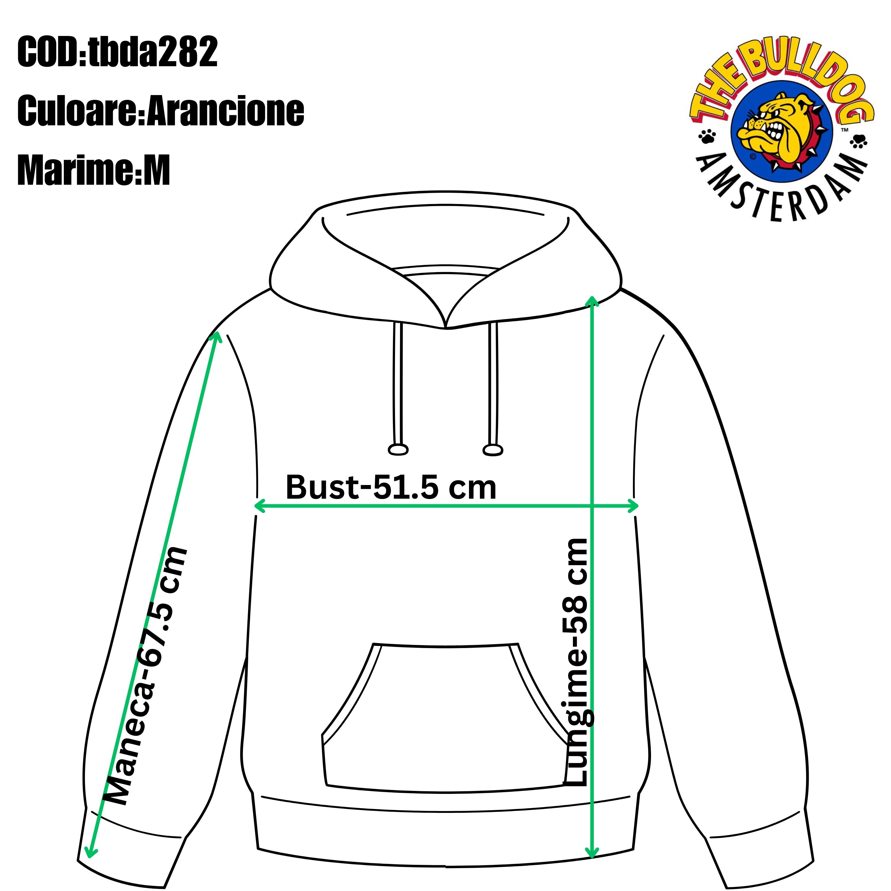 Hanorac The Bulldog Amsterdam, Marimea M, Arancione Since 1975