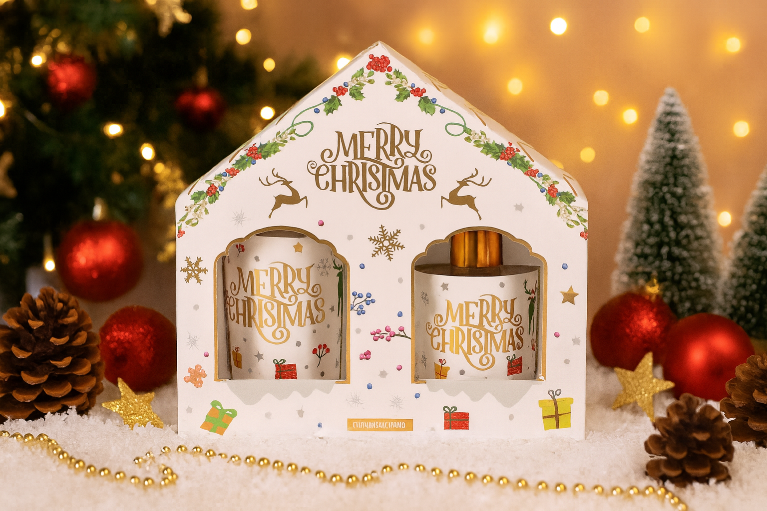 Set Parfum Ambiental si Lumanare Parfumata Cinnamon Orange, Aroma scortisoara si portocala