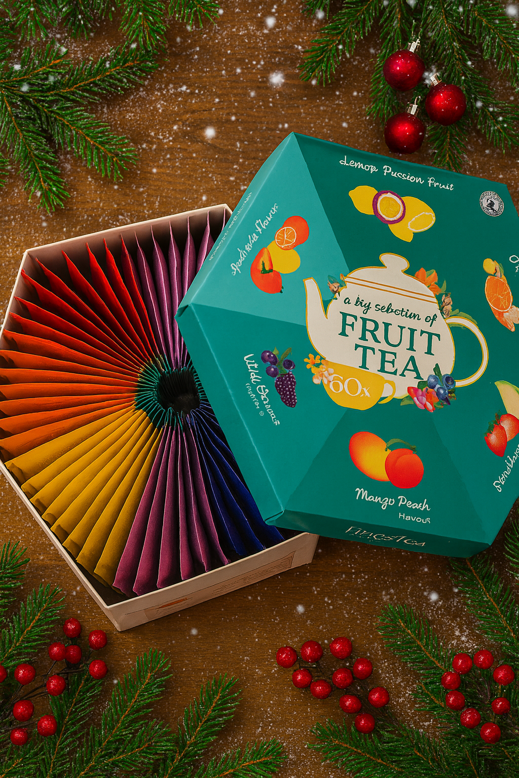 Cutie ceai asortat cu fructe, 60 pliculete