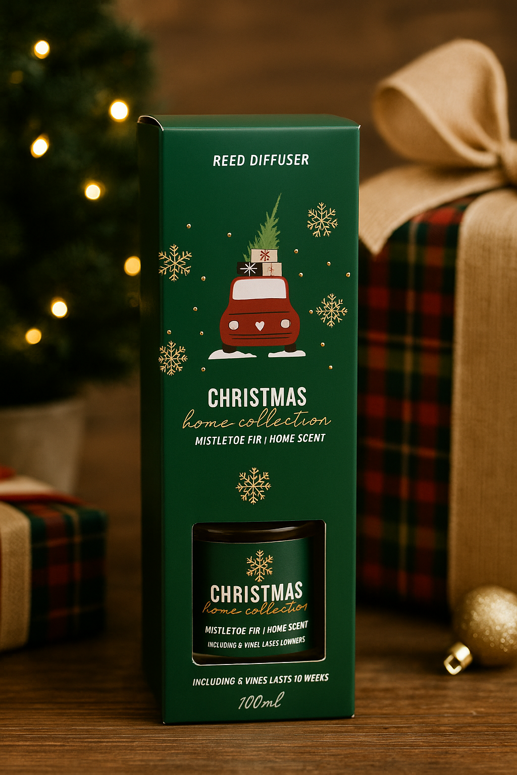 Diffuser Aromo, 100ml, Aroma Mistletoe Fir, Christmas Home Collection, Green Edition