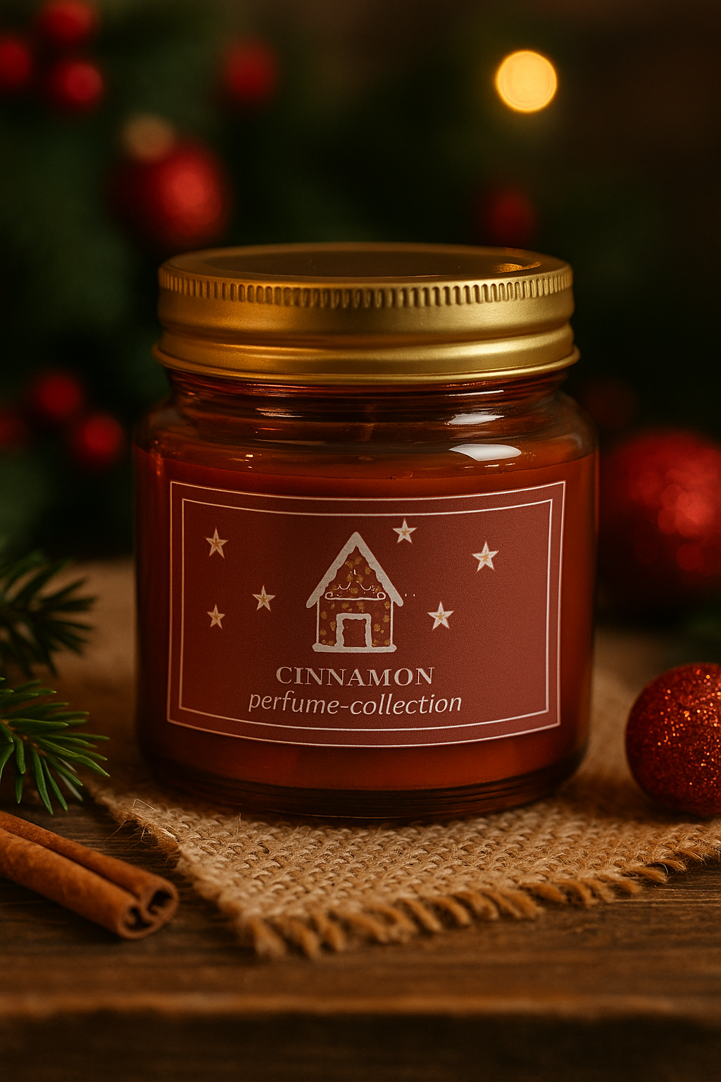 Lumanare Parfumata Cinnamon, Aroma Calda si Festiva