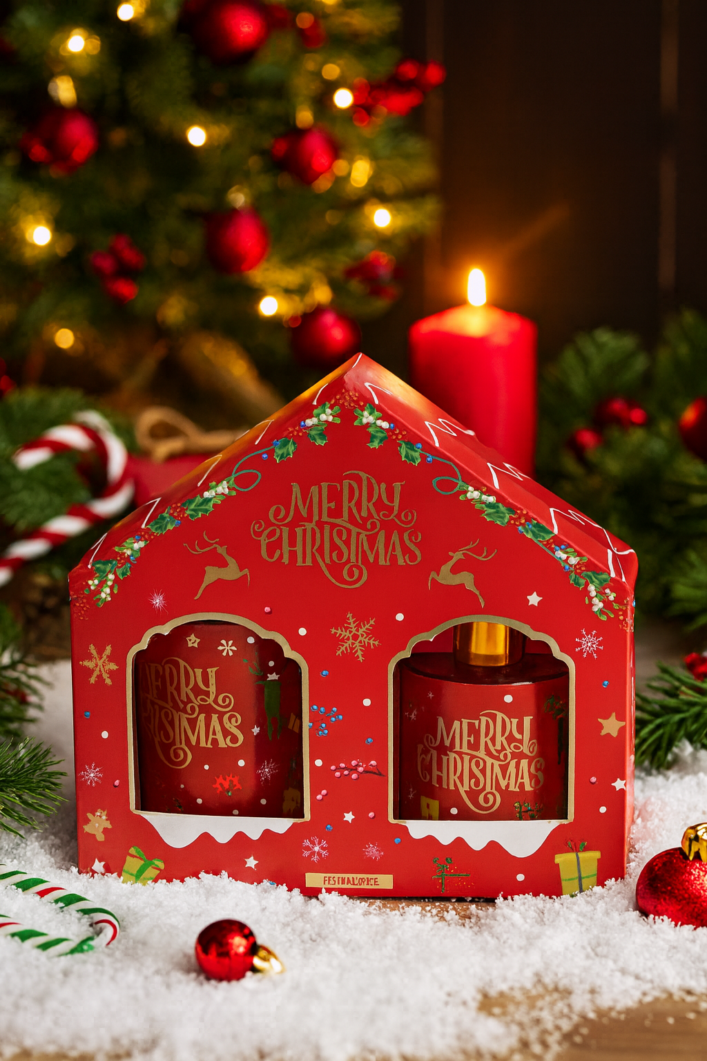 Set Parfum Ambiental si Lumanare Parfumata Festival Spice, Aroma Condimente de Sarbatori