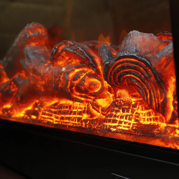 Semineu Electric din Lemn Masiv Stejar Cu Model, Telecomanda