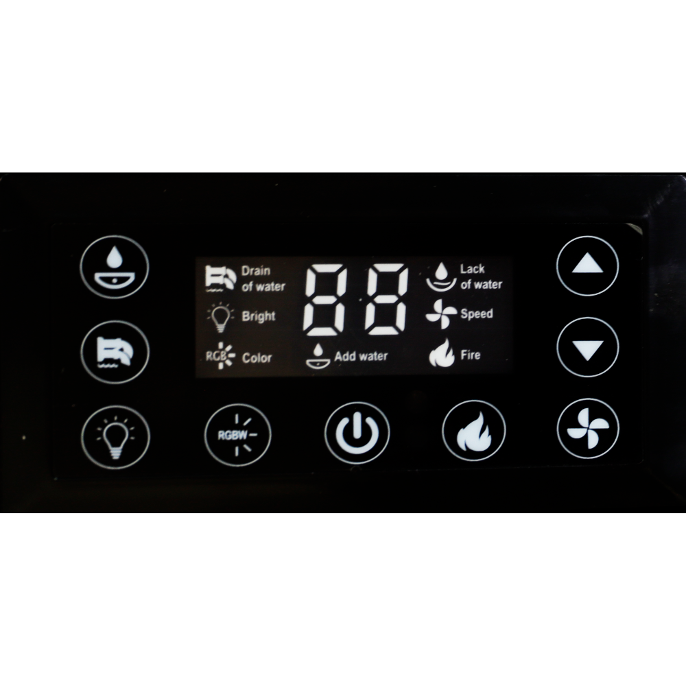 Semineu Electric Incorporabil, Negru, Flacari 3D, Design Minimalist, Telecomanda