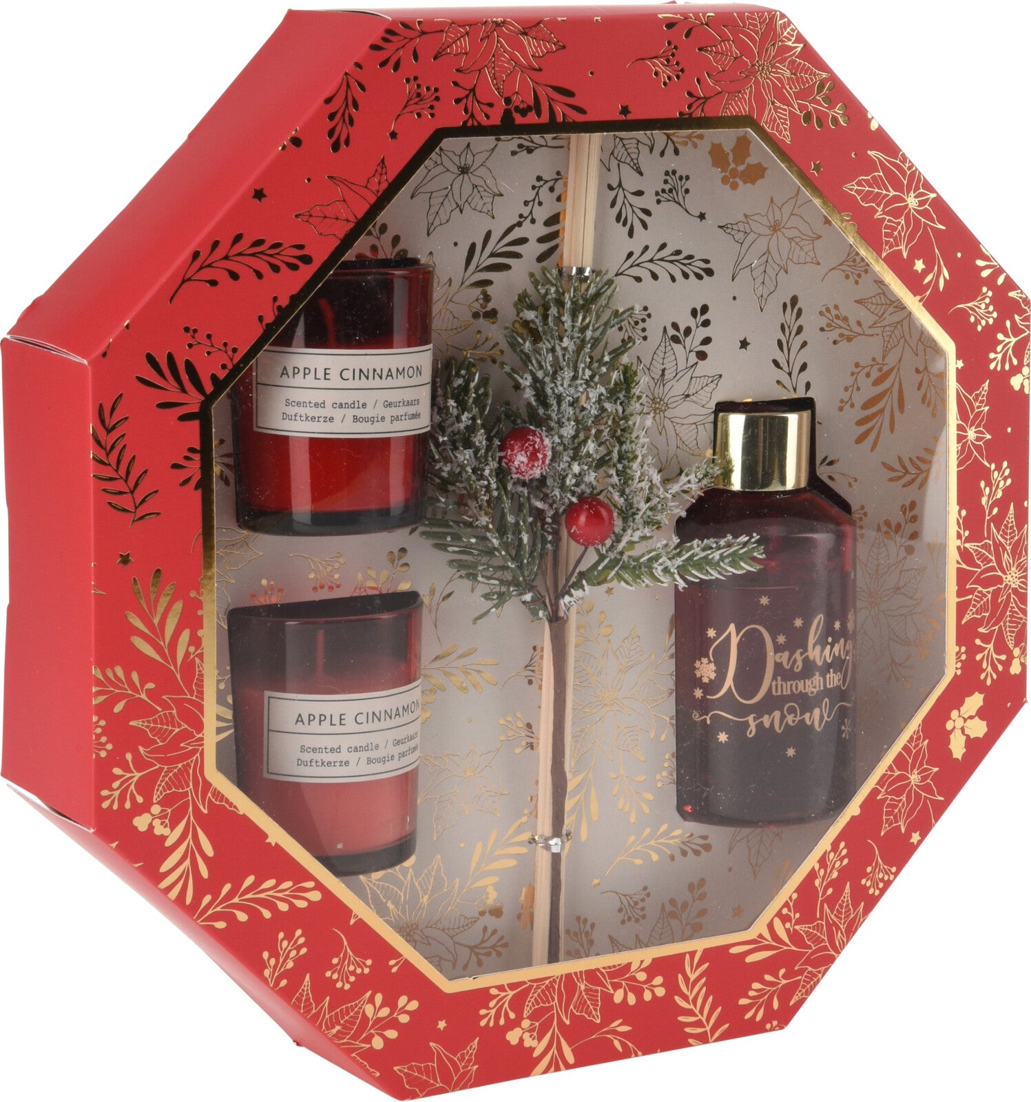 Set Cadou Diffuser si Lumanare, Christmas Red Edition
