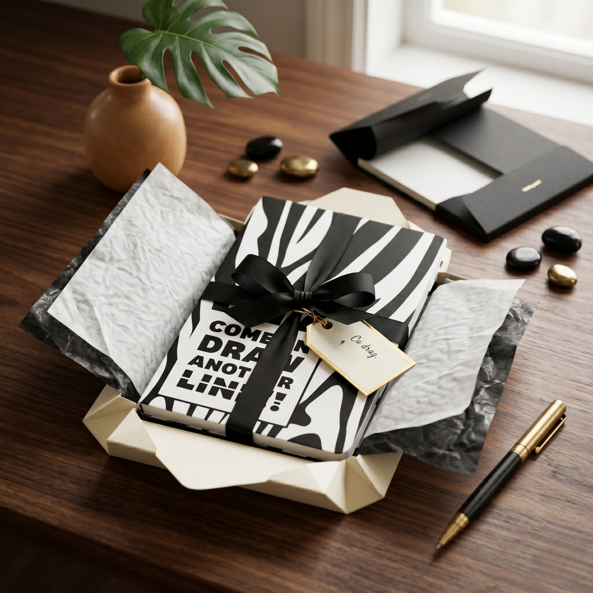 Agenda A5 nedatata cu mesaj Come On Draw Another Line, cu motiv Zebra