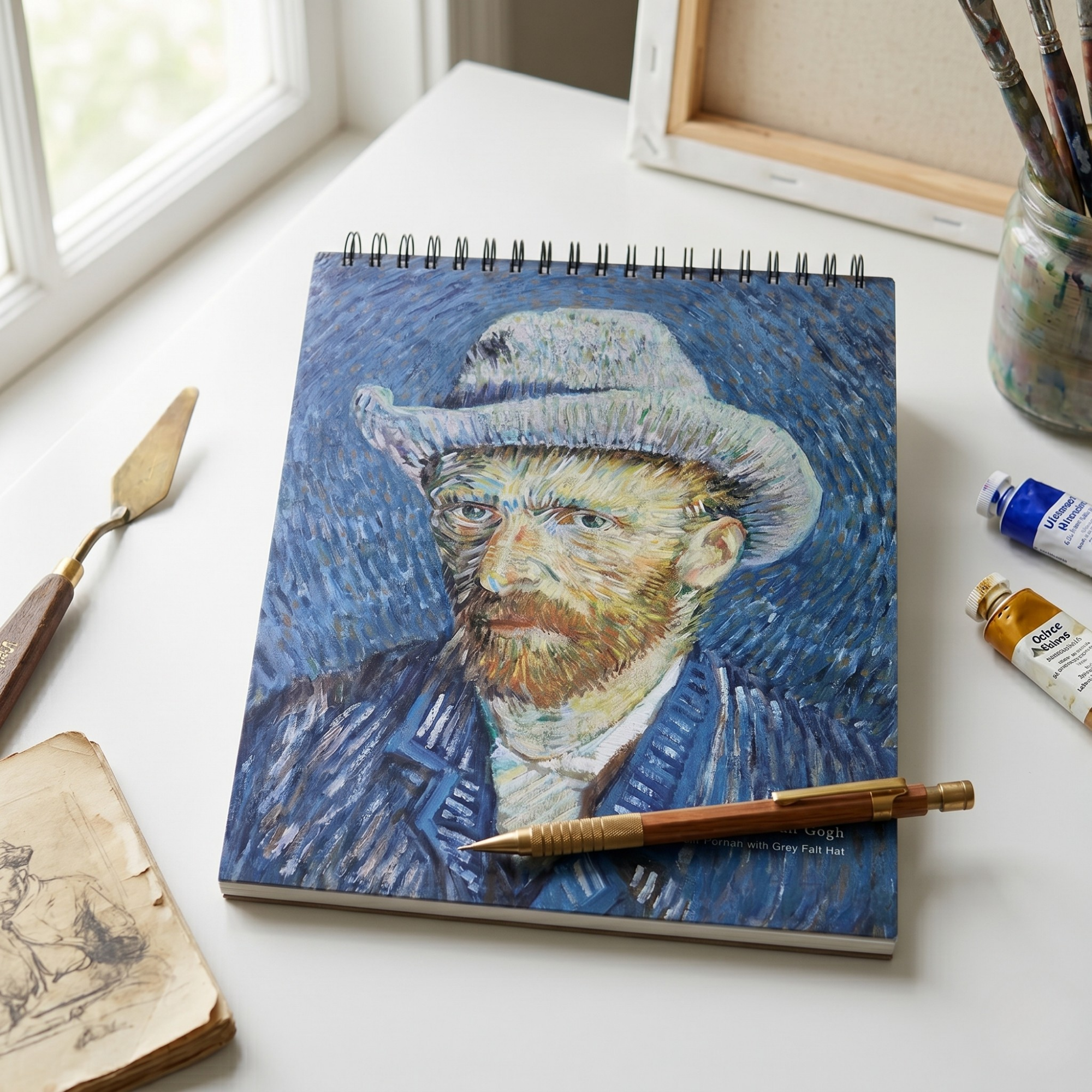 Carte de Schite, Vincent van Gogh, Autoportret cu Palarie Gri
