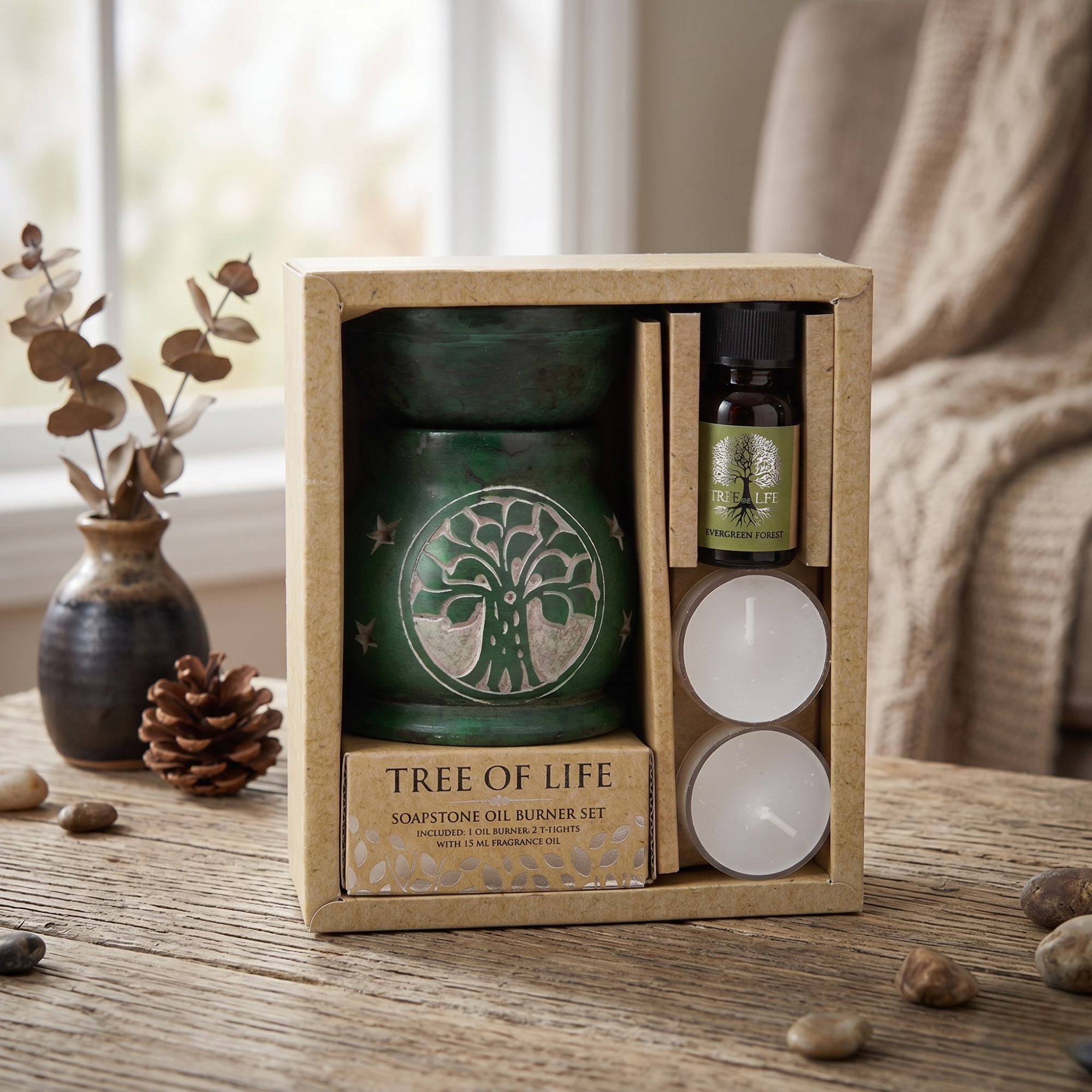 Set Aromaterapie cu Ulei si Difuzor, Evergreen Forest - Tree Of Life