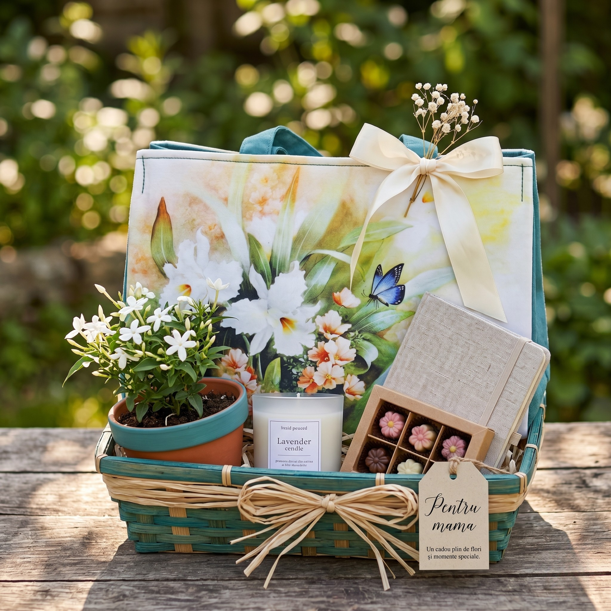 Geanta Dama Shopper de Mana din Material Textil, Model Flowers