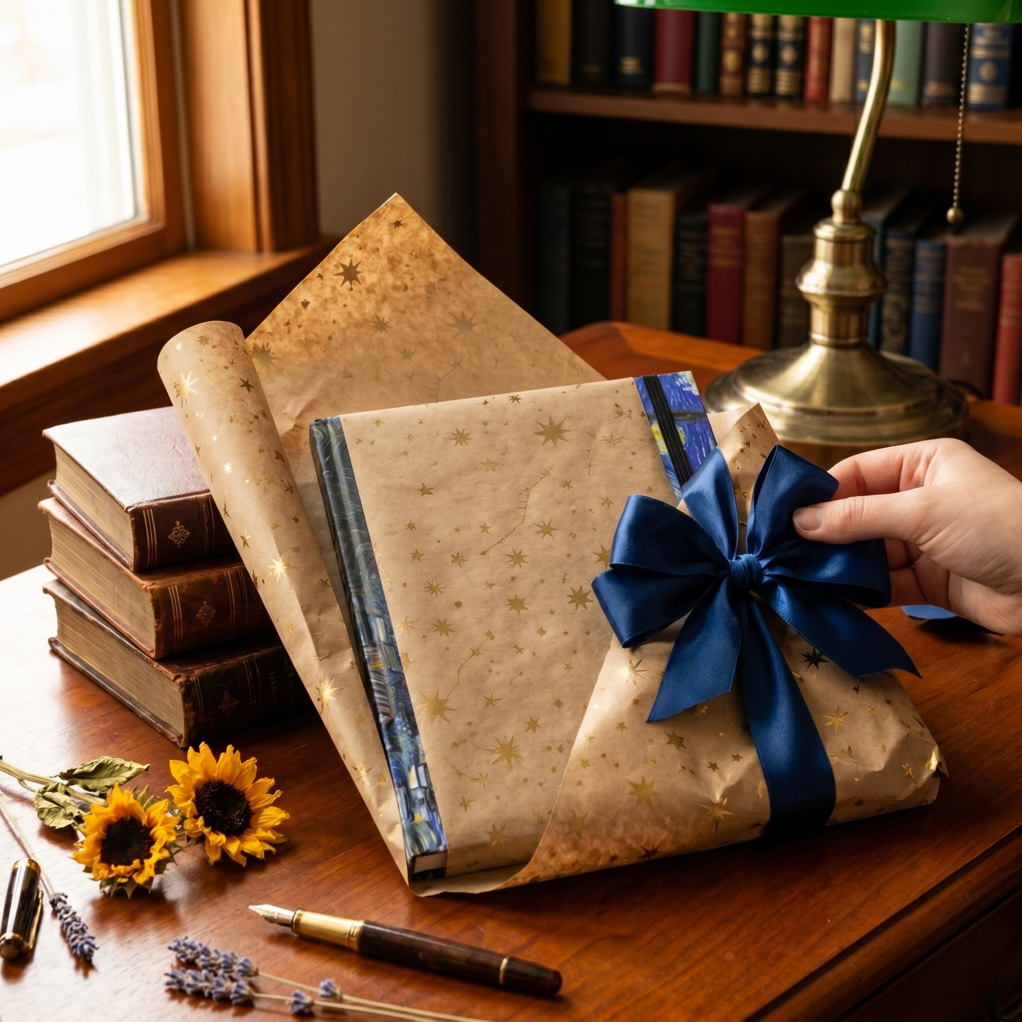 Agenda Sketch book Premium, Van Gogh, Hard Cover, foi albe, blank, coperta Starry Night