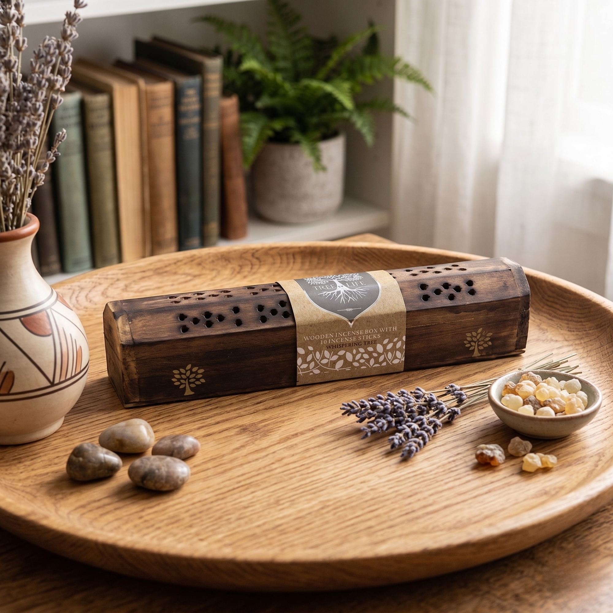 Cutie Lemn cu Betisoare Parfumate 10 buc, Whispering Tree - Tree Of Life