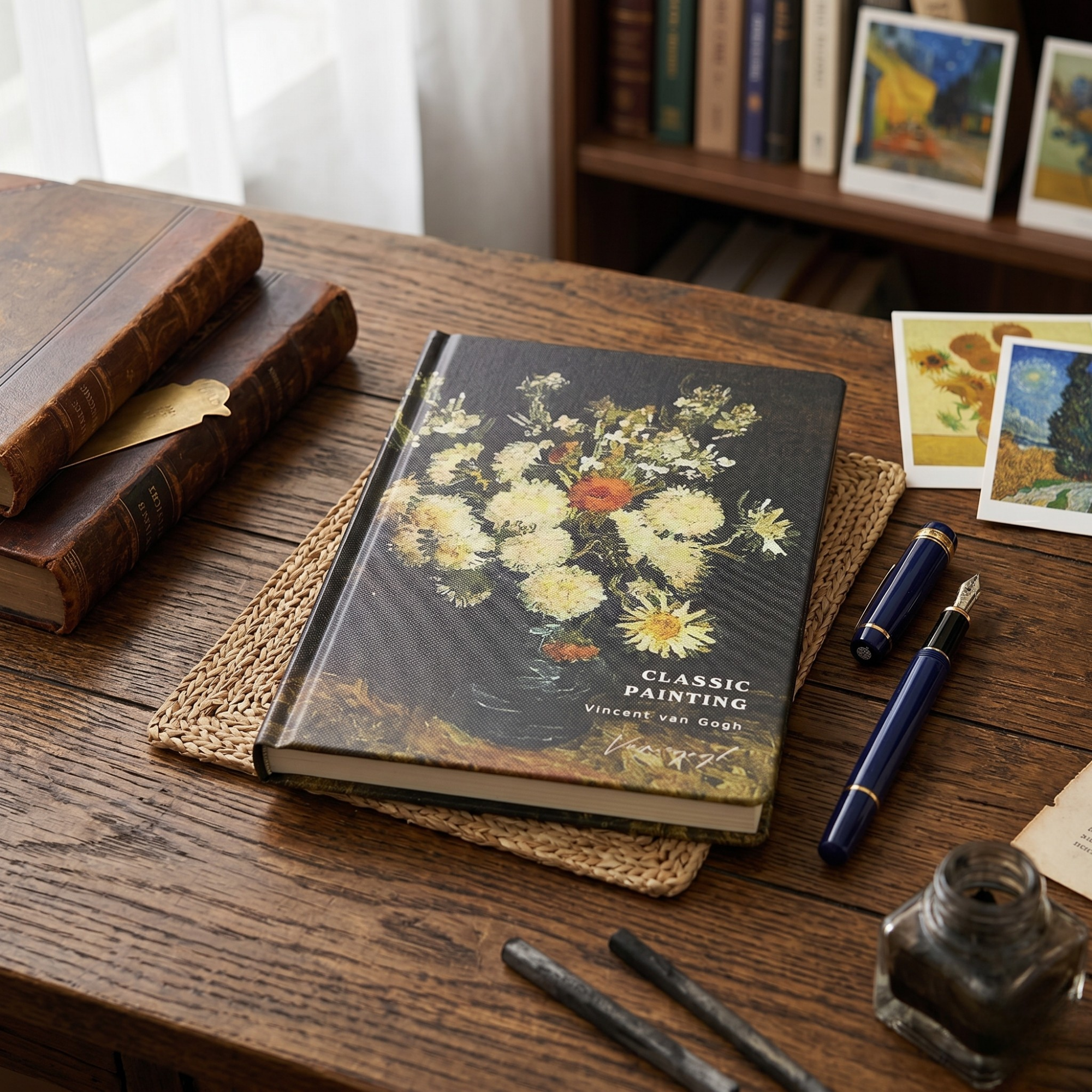 Agenda Van Gogh Mijlocie, format A5, Imprimeu Vase with Carnations