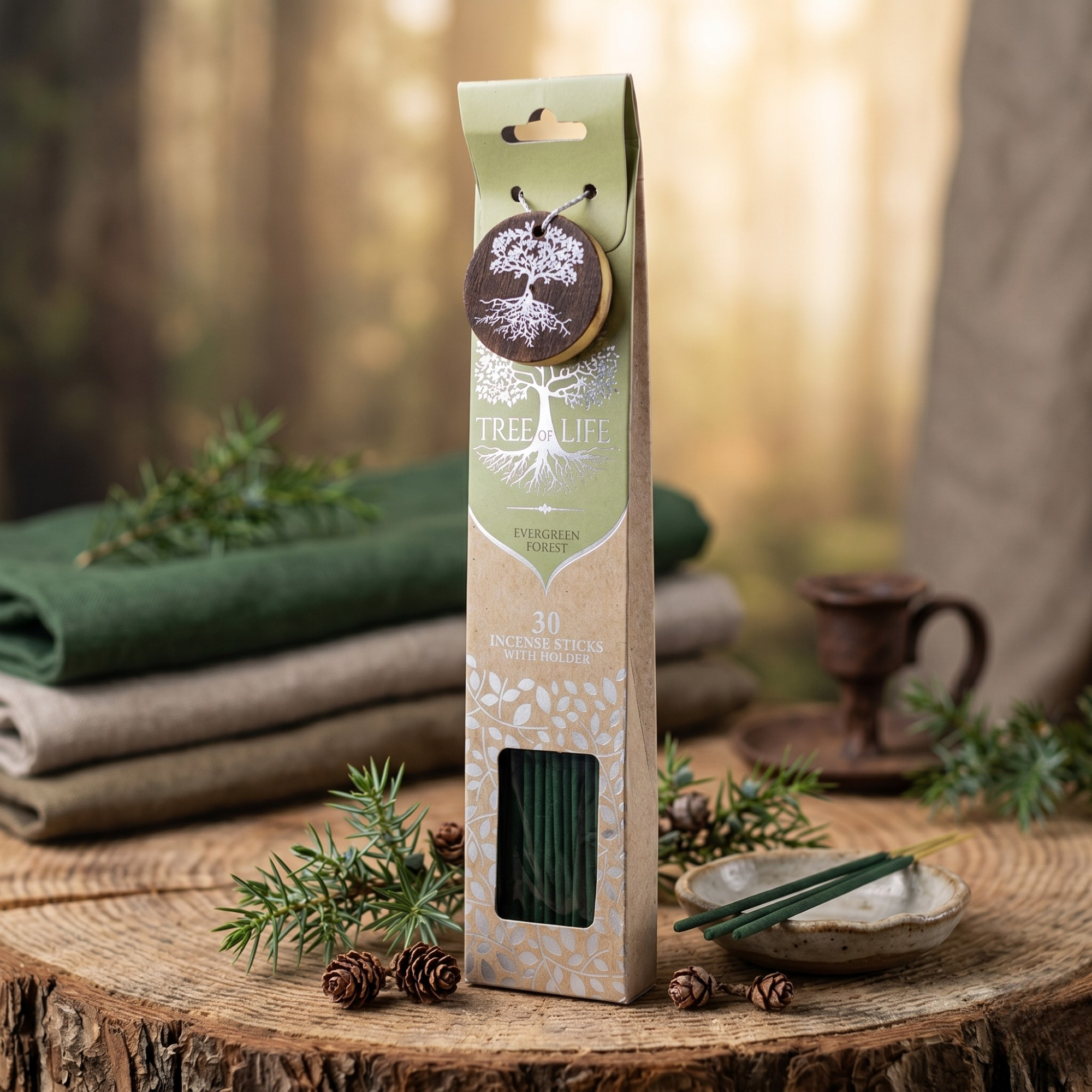 Betisoare Parfumate cu Suport, 30buc, Evergreen Forest - Tree Of Life