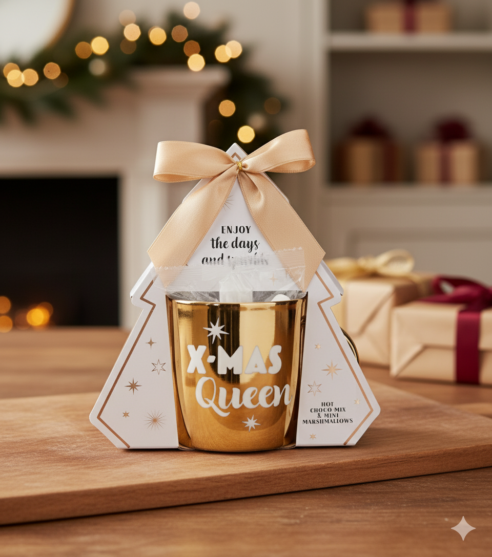 Set Cadou X-MAS Queen – Elegant si Festiv, Auriu