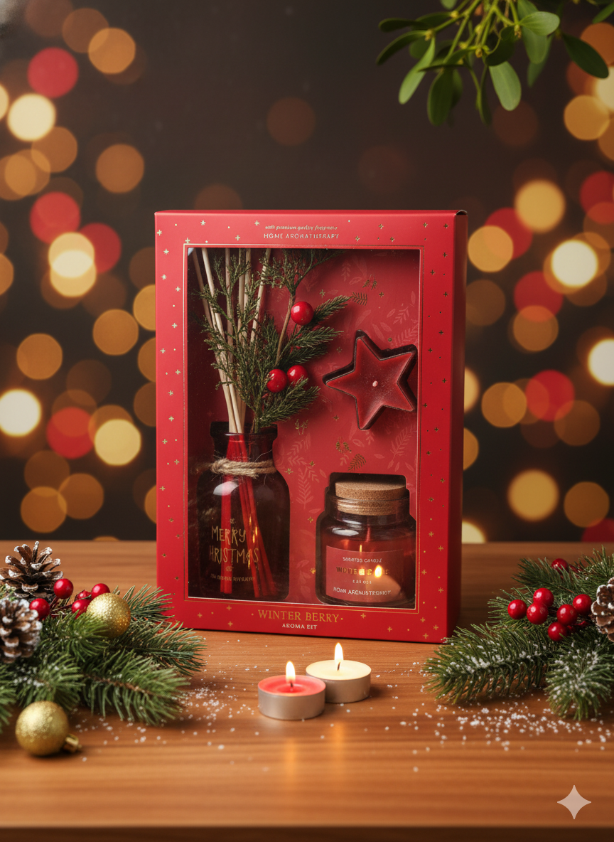 Set Cadou, 25cm, Home Aromatherapy, Red Edition