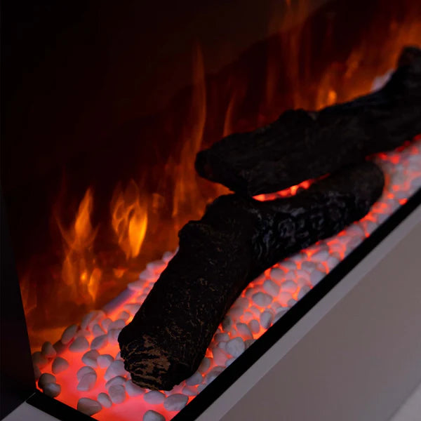 Semineu Electric Safecare Alb cu Sunet, WI-FI incorporat, 7 culori si 5 niveluri de intensitate a flacarilor (5201WERBA)