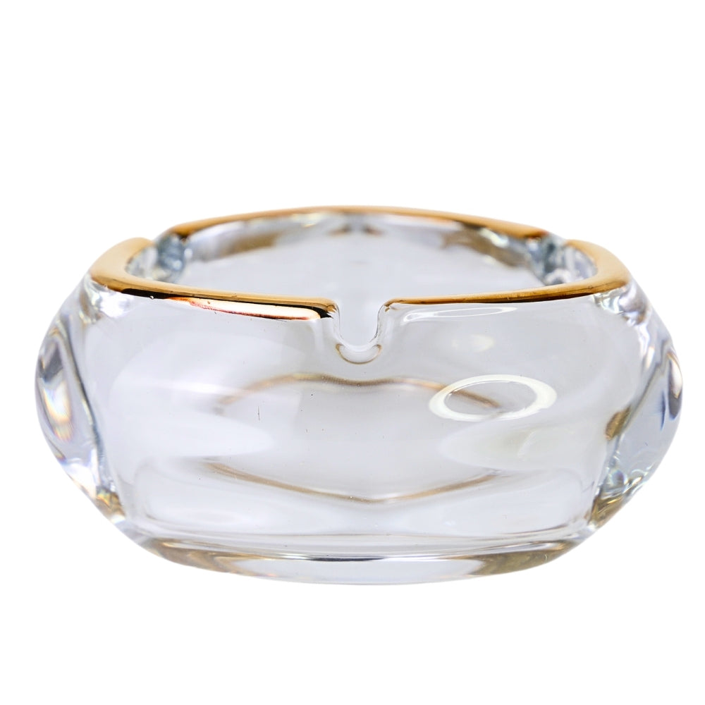 Scrumiera Transparenta Triunghiulara cu Linie Aurie