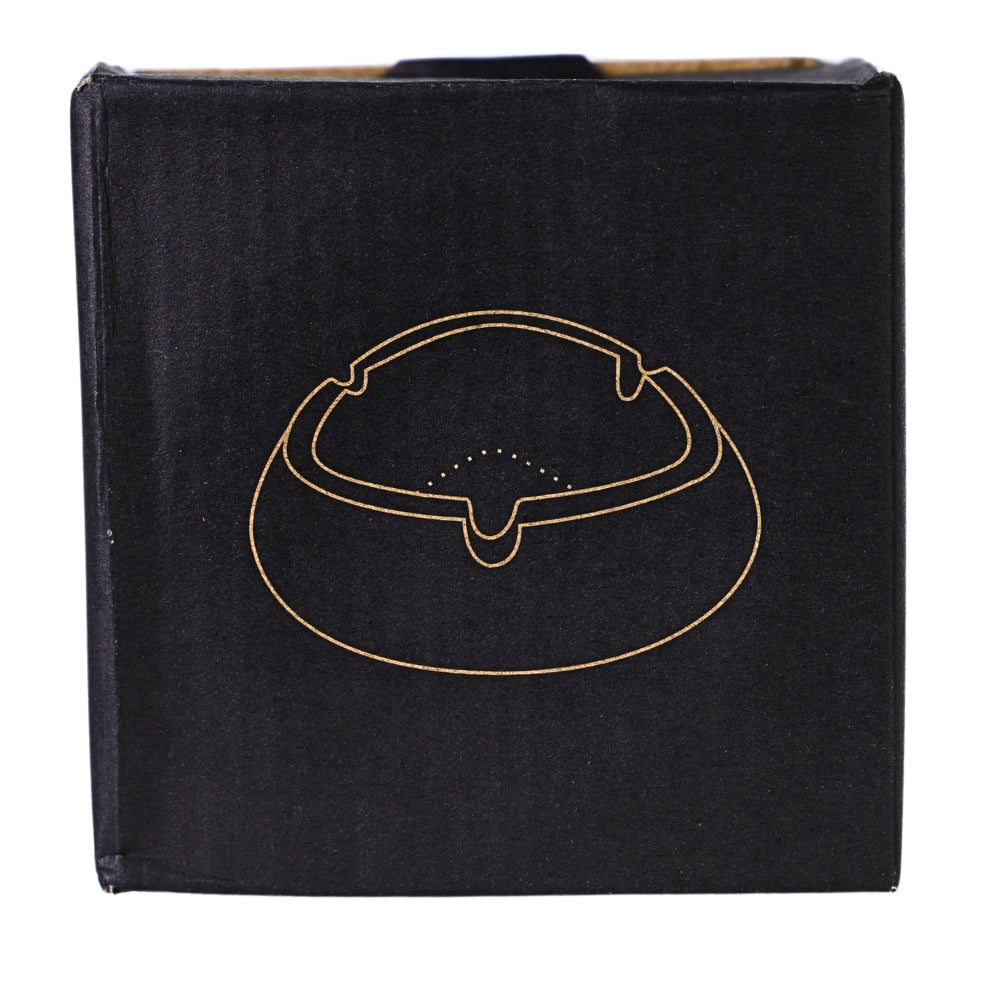 Scrumiera Transparenta Ovala Triunghiulara cu Linie Aurie