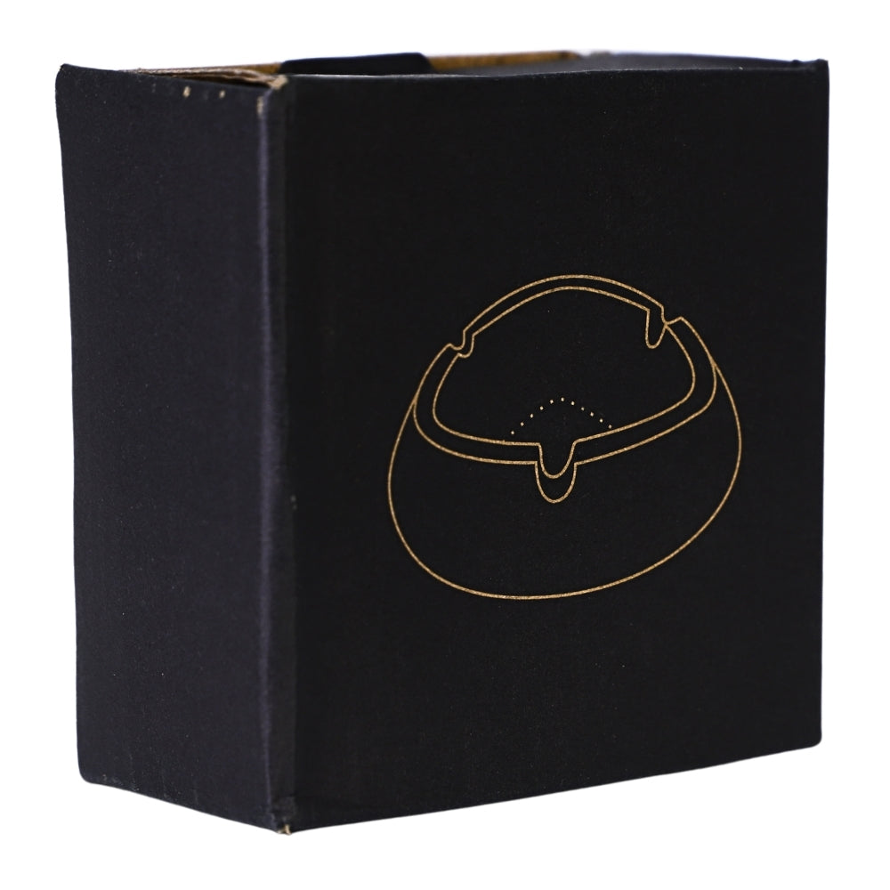 Scrumiera Transparenta Ovala Triunghiulara cu Linie Aurie