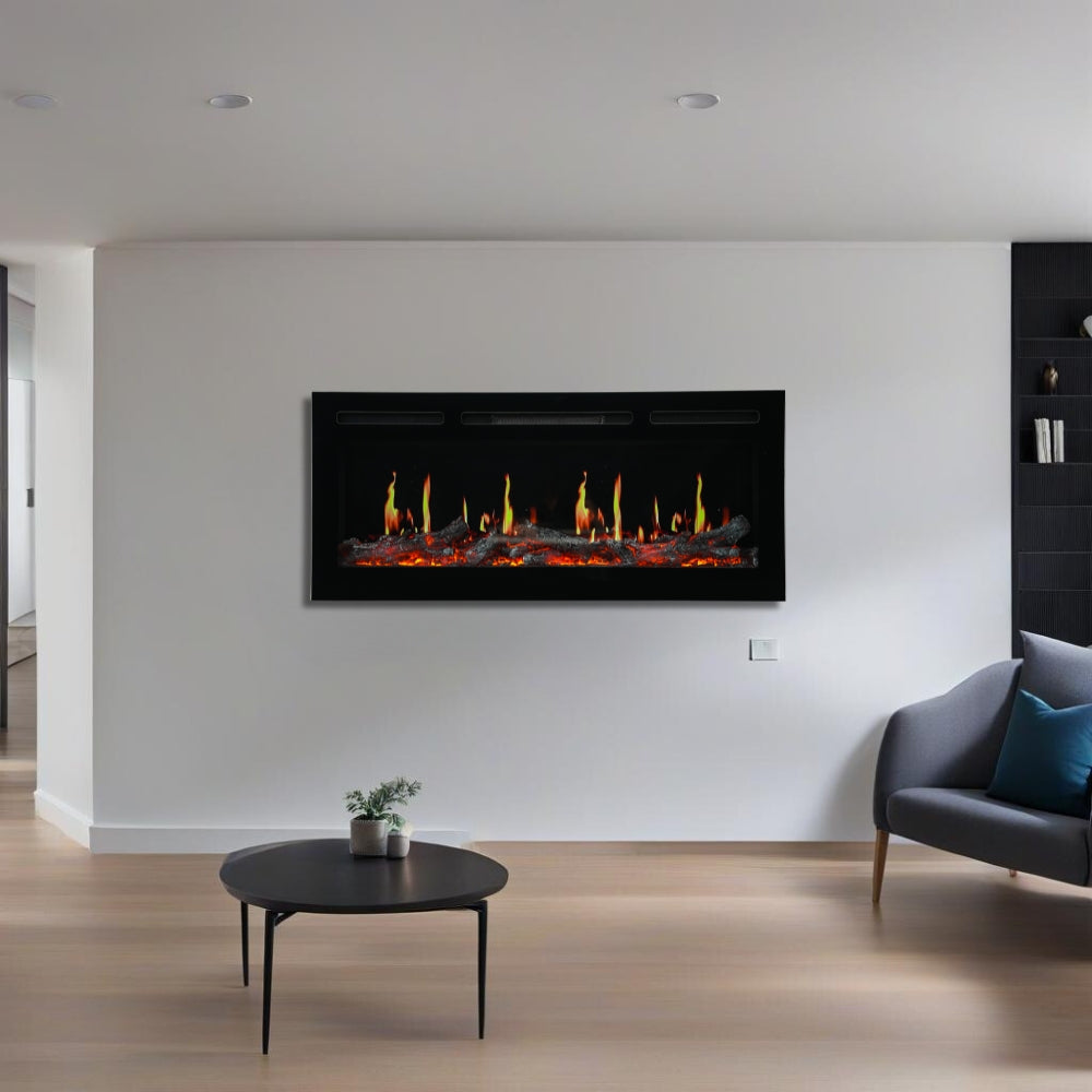 Semineu Electric Incorporabil Cu Busteni, cu Sunet, 7 culori