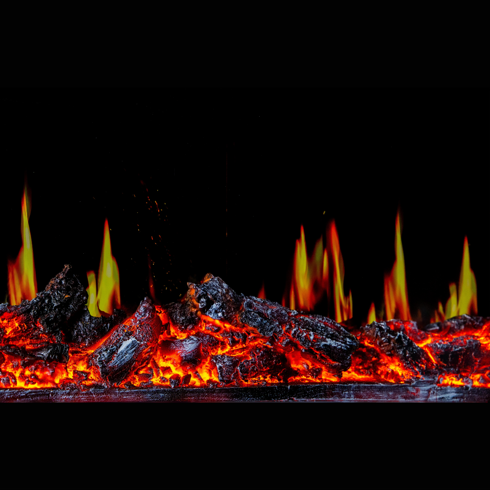 Semineu Electric Incorporabil Cu Busteni, cu Sunet, 7 culori