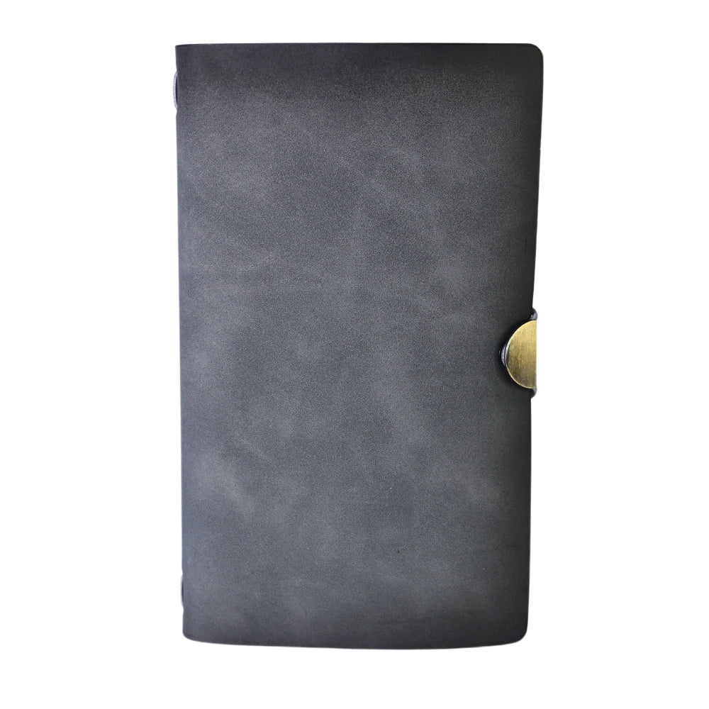 Agenda Premium cu Coperta din Piele Ecologica si Inchidere Metalica, Gri Antracit