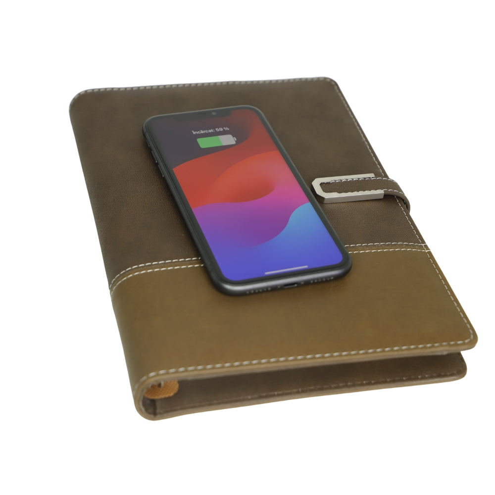 Agenda Smart Casual, format A5 cu Baterie Externa de 10000 mAh, Brown