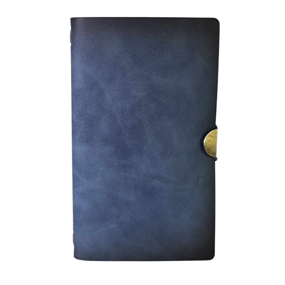 Agenda Premium cu Coperta din Piele Ecologica si Inchidere Metalica, Albastru Elegant