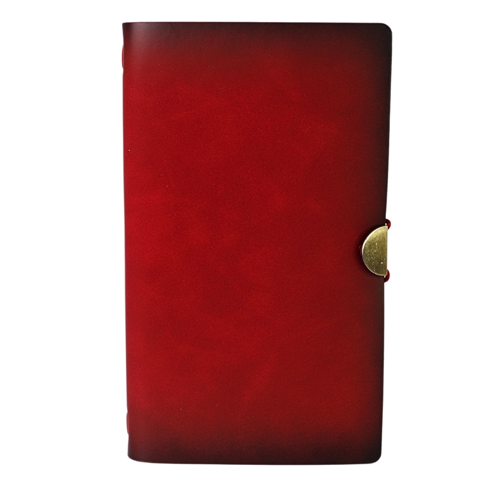 Agenda Premium cu Coperta din Piele Ecologica si Inchidere Metalica, Rosu Clasic