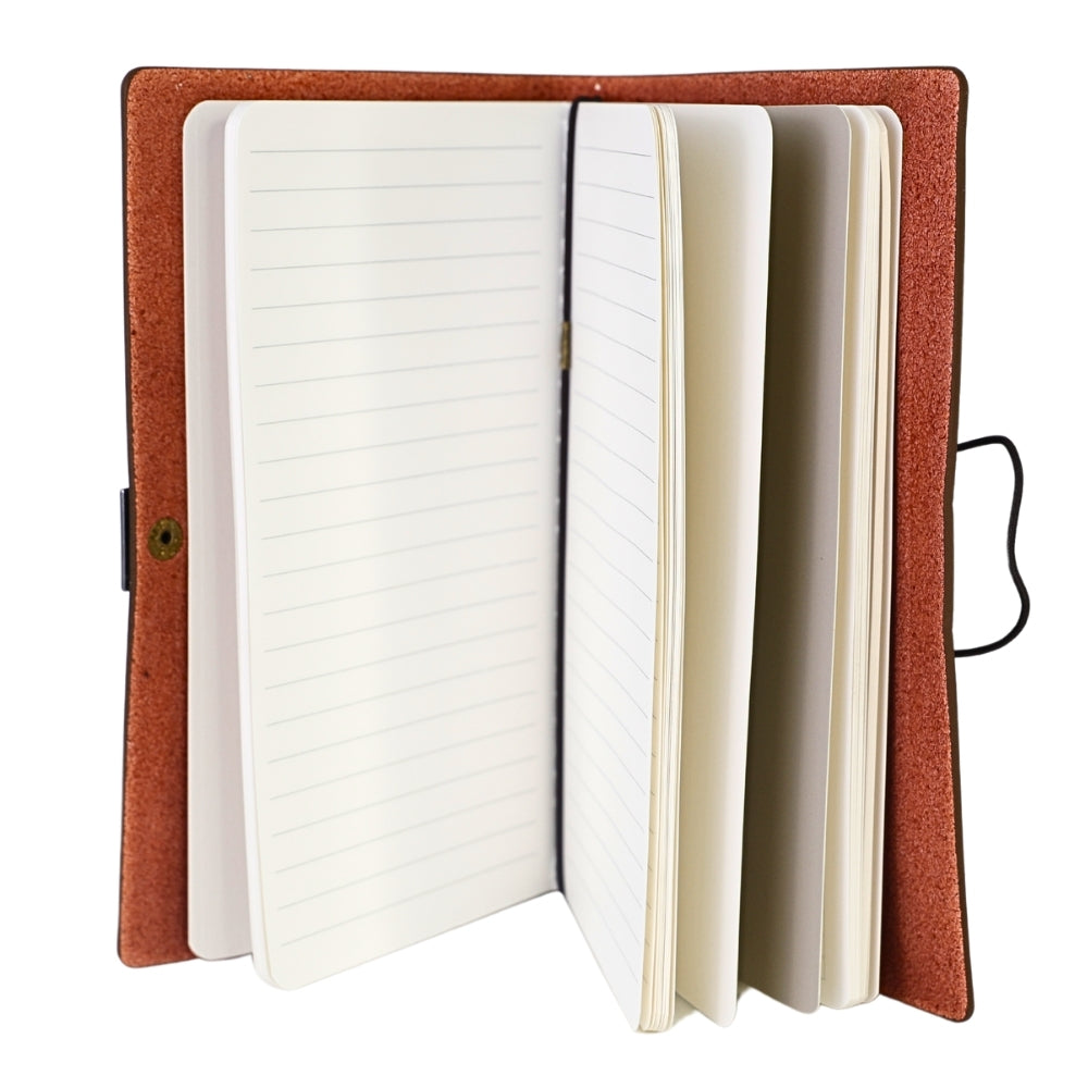 Agenda Premium cu Coperta din Piele Ecologica si Inchidere Metalica, Maro Clasic