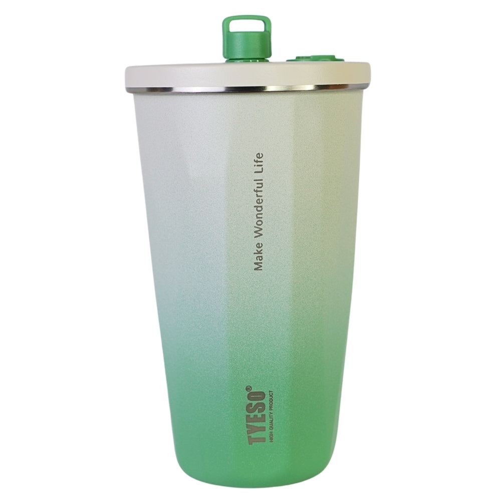 Pahar cu Pai, 500 ml, Alb-Verde