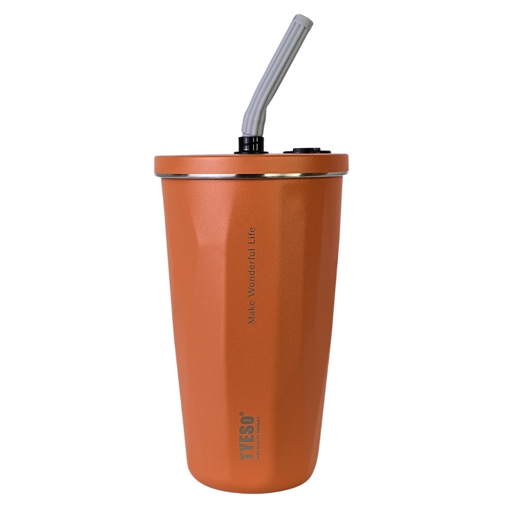 Pahar cu Pai, 500 ml, Portocaliu