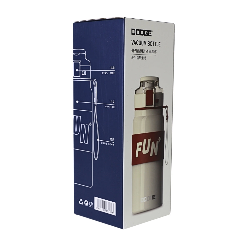 Sticla de Apa, 500 ml, Mesaj FUN+, Negru si Portocaliu