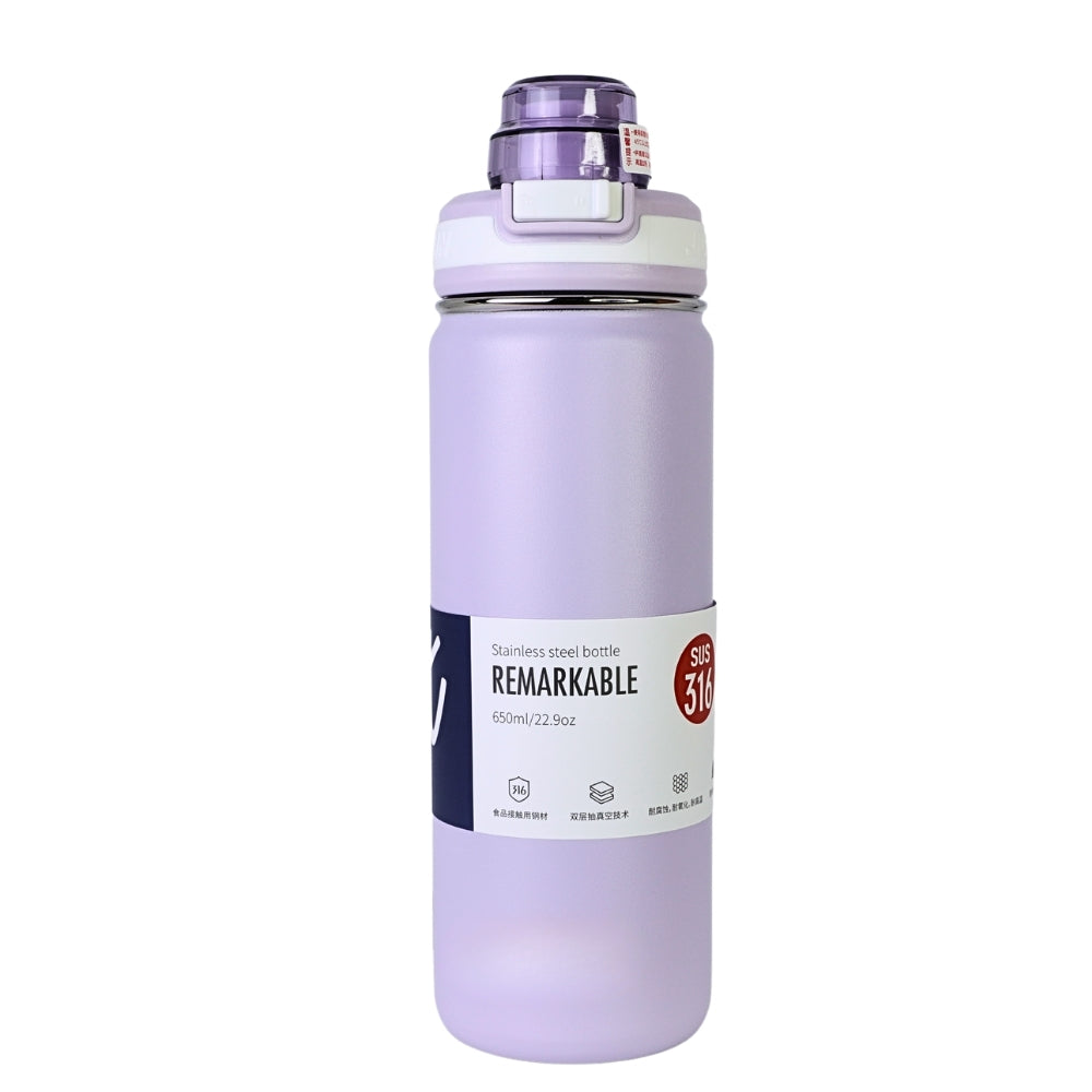 Sticla de Apa, 650 ml, Mesaj FIT, Violet