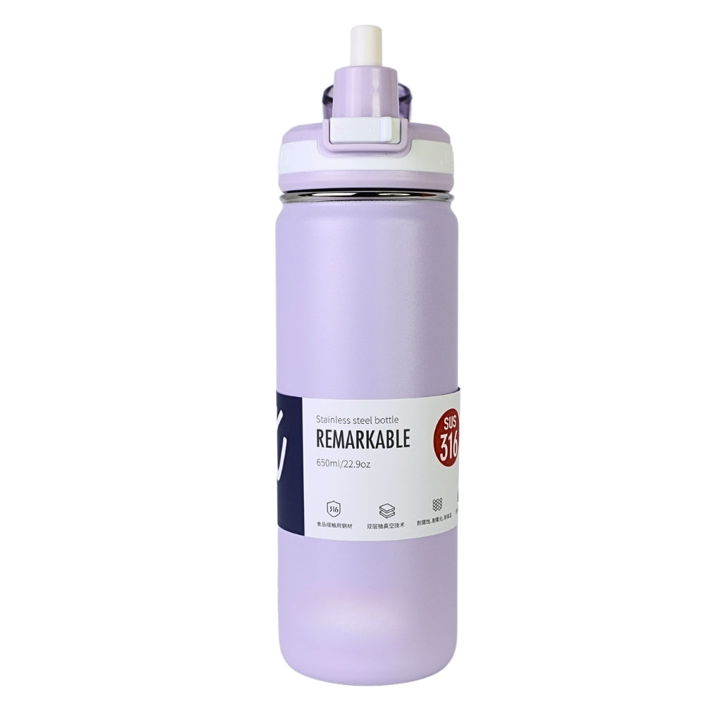 Sticla de Apa, 650 ml, Mesaj FIT, Violet