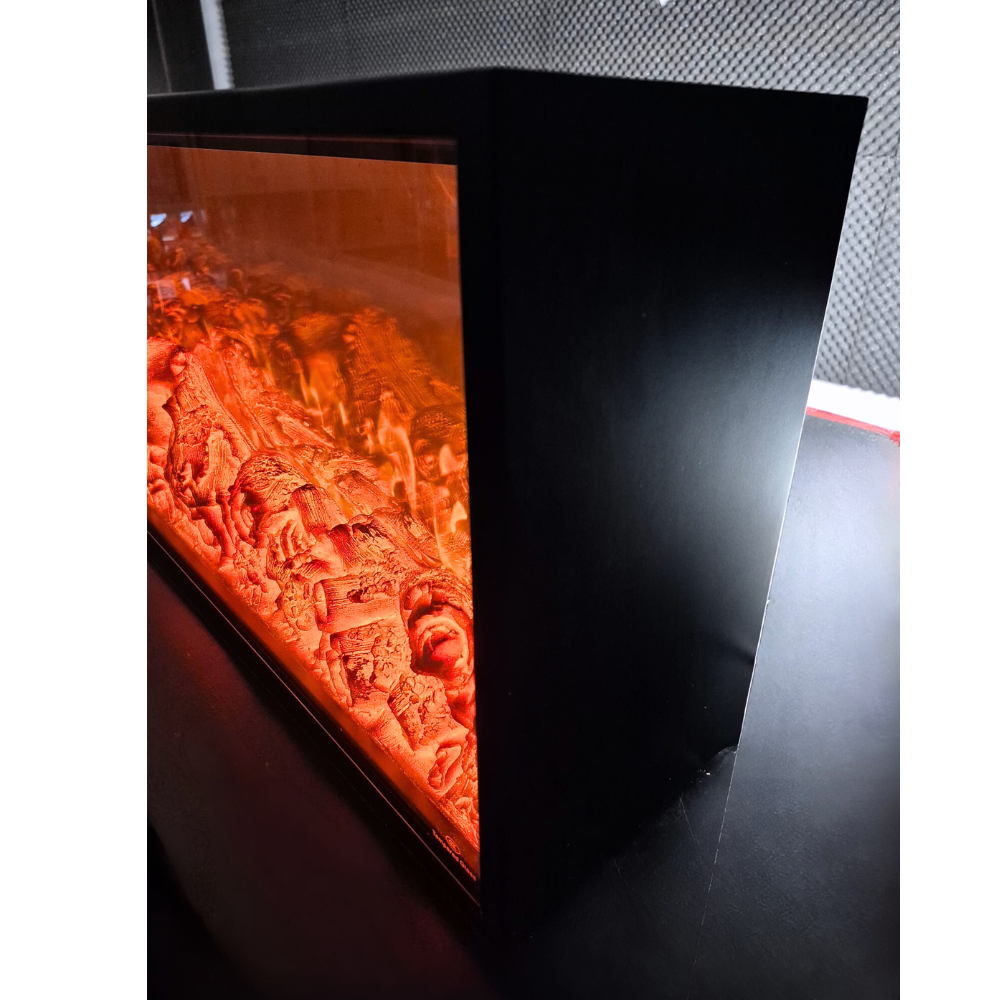 Semineu Electric Incorporabil, 2m, Negru, Design Minimalist, Telecomanda