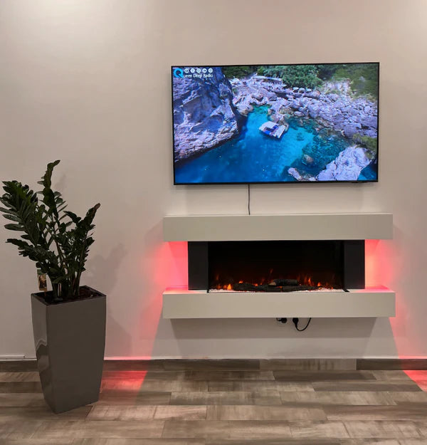 Semineu Electric Safecare Alb cu Sunet, WI-FI incorporat, 7 culori si 5 niveluri de intensitate a flacarilor (5201WERBA)