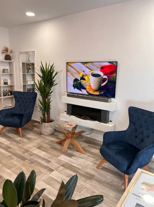 Semineu Electric Safecare Alb cu Sunet, WI-FI incorporat, 7 culori si 5 niveluri de intensitate a flacarilor (5201WERBA)