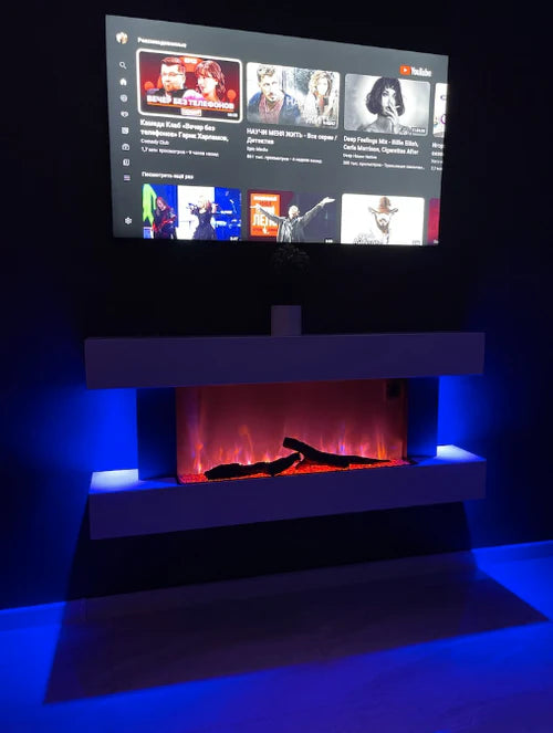 Semineu Electric Safecare Alb cu Sunet, WI-FI incorporat, 7 culori si 5 niveluri de intensitate a flacarilor (5201WERBA)