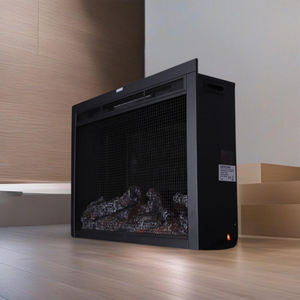 Semineu Electric Incorporabil, cu Sunet, 7 culori, Flacari cu aspect realistic, Negru