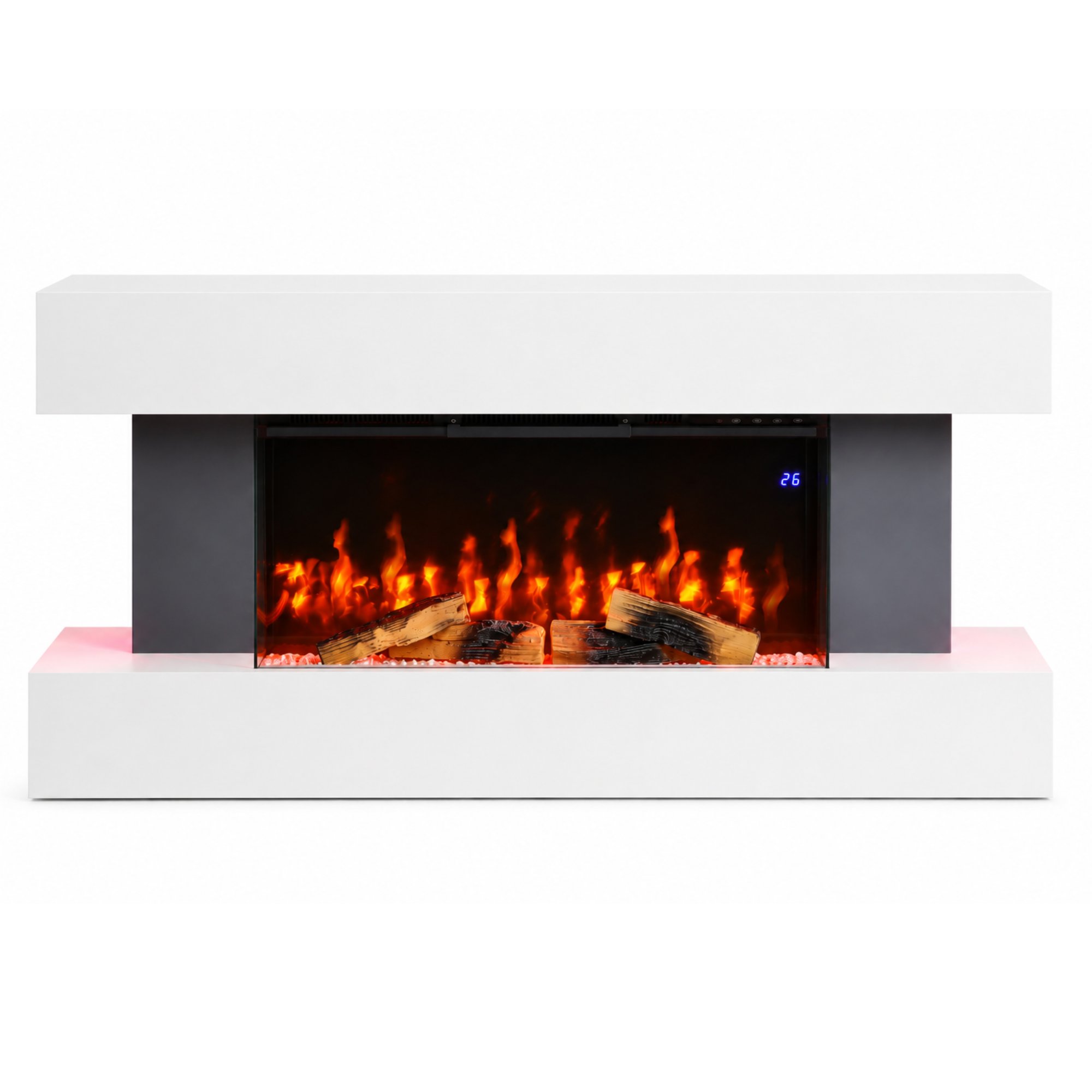 Semineu Electric de Perete, Smart, Wifi, Sticla pe Trei Laturi, Alb, Safecare YFG4003