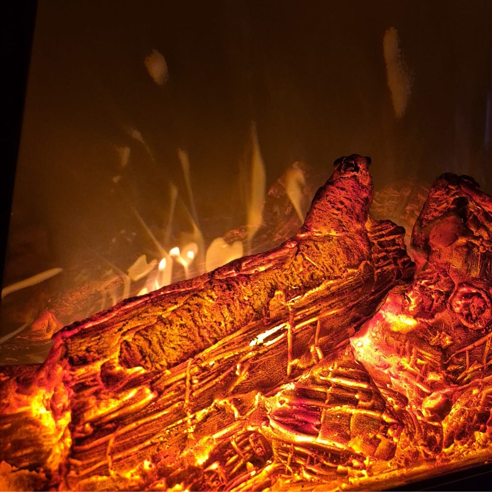 Semineu Electric din Lemn Stejar Masiv, Cu Model Vintage, Telecomanda