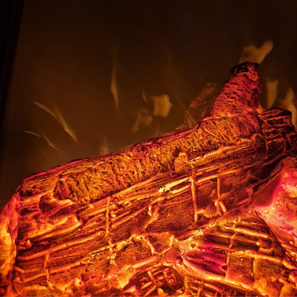 Semineu Electric din Lemn Stejar Masiv, Cu Model Vintage, Telecomanda