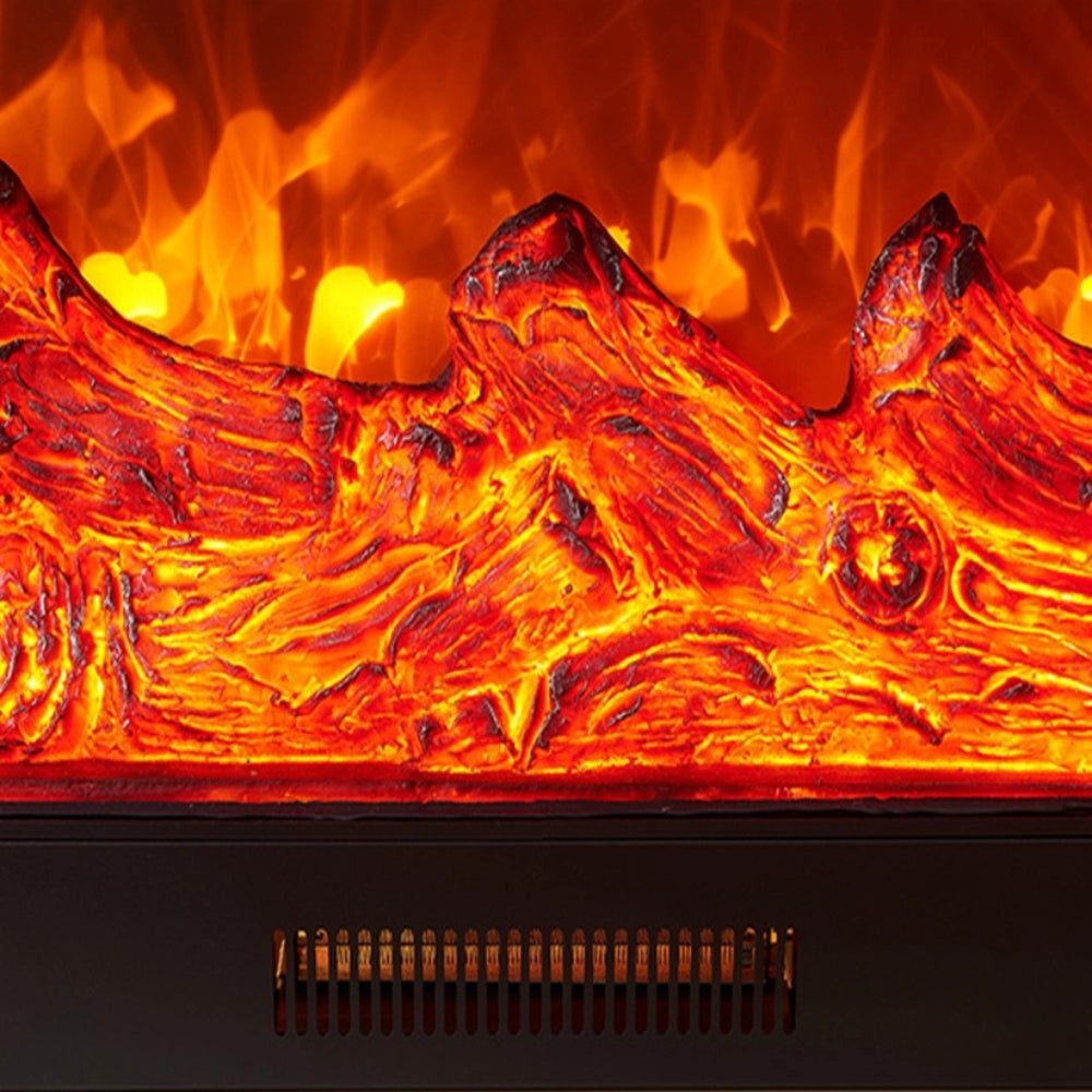 Semineu Electric din Lemn Masiv Stejar Alb Cu Model, Telecomanda