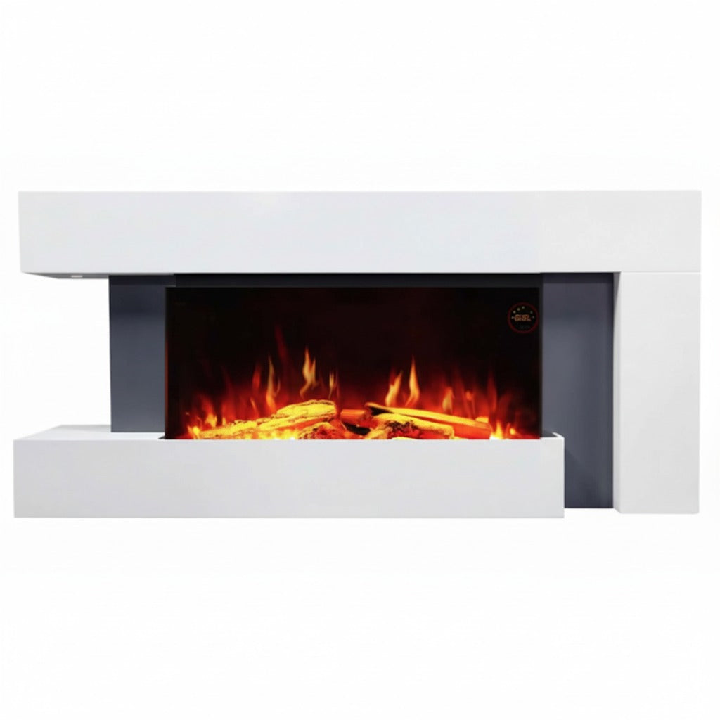 Semineu Electric Safecare Alb cu Sunet, WI-FI incorporat, 7 culori si 5 niveluri de intensitate a flacarilor (5202WERB)