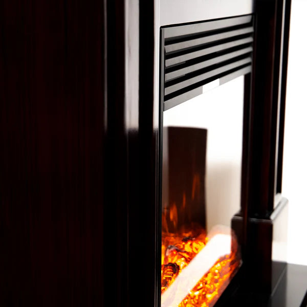 Semineu Electric din Lemn Masiv Stejar Maro Vintage, Telecomanda