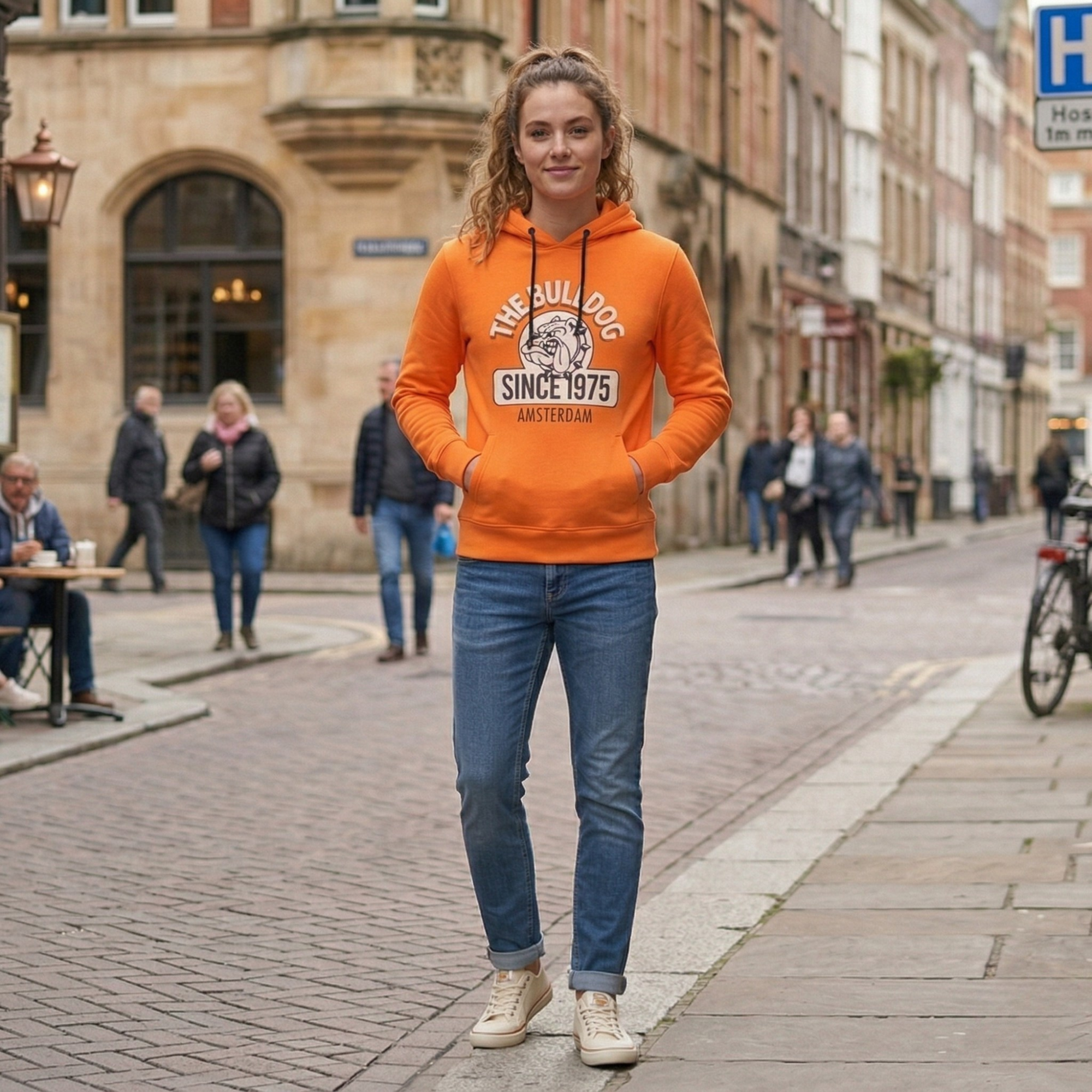 Hanorac The Bulldog Amsterdam, Marimea M, Arancione Since 1975