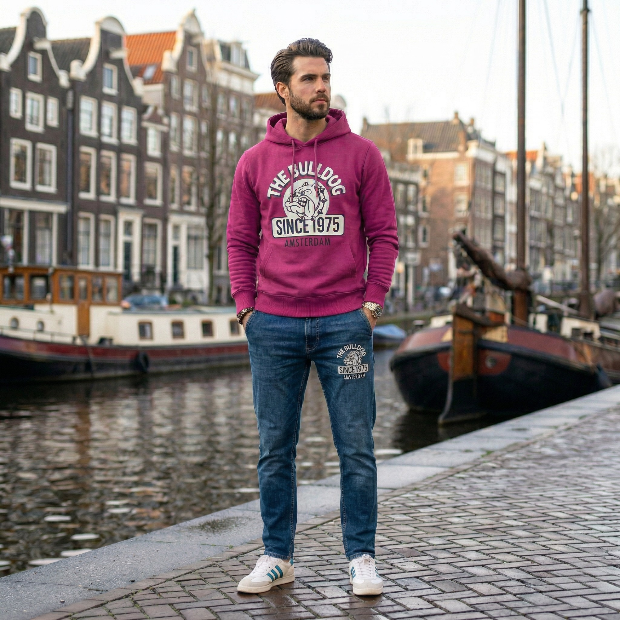 Hanorac The Bulldog Amsterdam, Marimea M - Fucsia